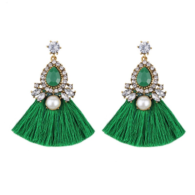 boucle d'oreilles verte